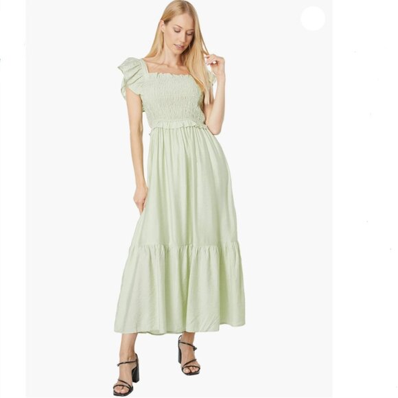 Brand New MOON RIVER Flutter Sleeve Smocked Midi Dress - Picture 2 of 6